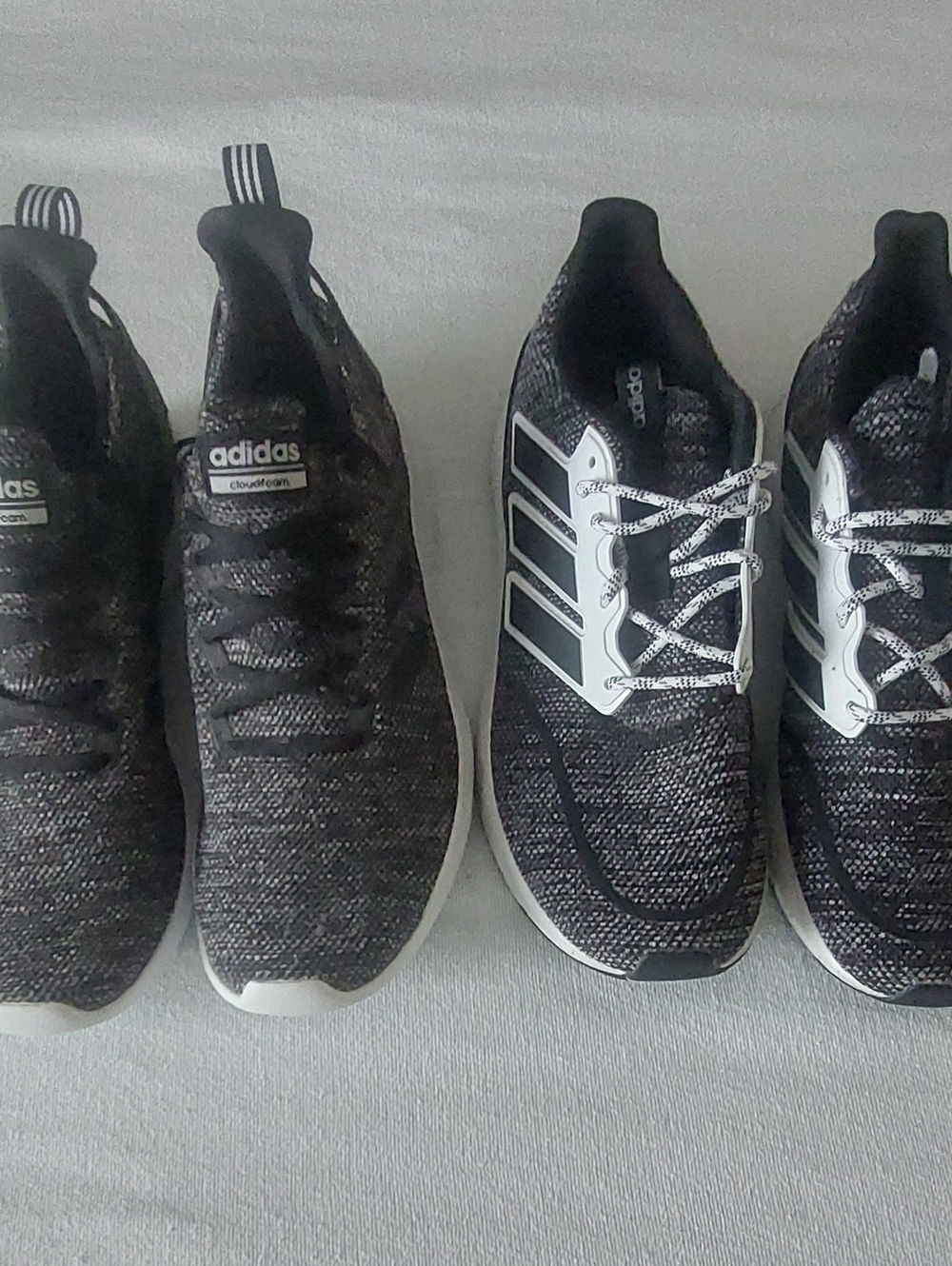 adidas Black & White Knit Running Sneakers, One Pair New one pair slightly Worn